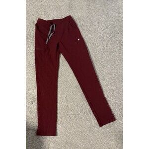 FIGS Yola Skinny Scrub Pants Burgundy Women's Size XS Tall